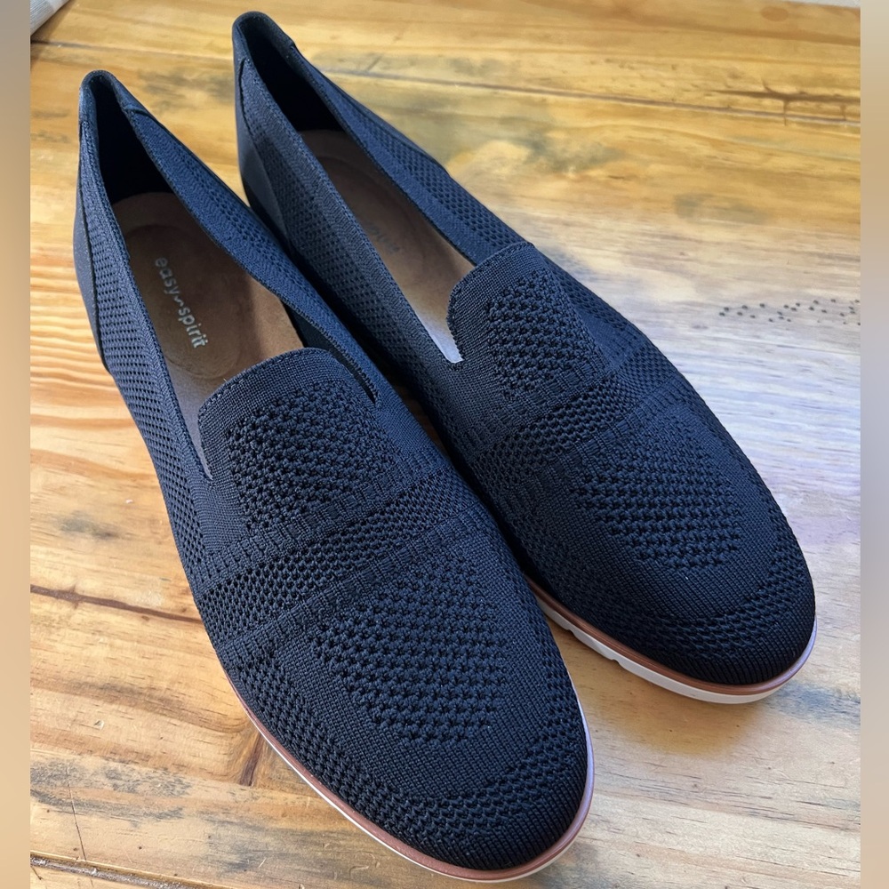 EASY SPIRIT BLACK SEFERRI2 SLIP ONS SZ 9W